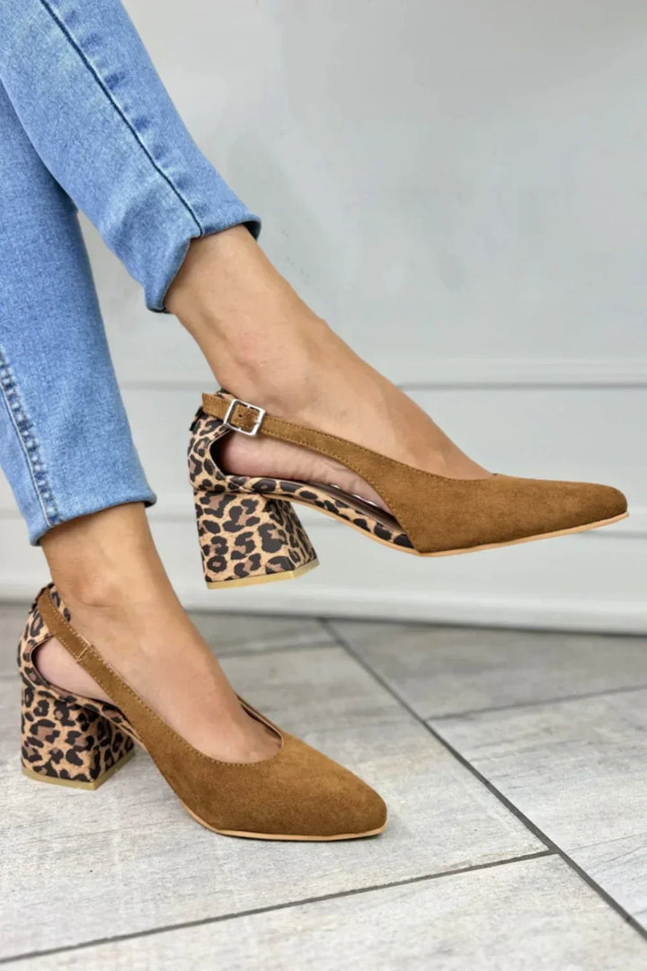 ZAPATOS DE TACÓN CON ESTAMPADO DE LEOPARDO