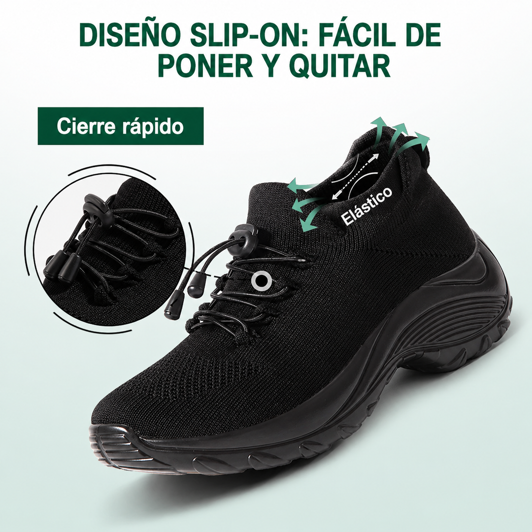 Ambulo Zapatos Ortopédicos de Tejido - Todo Negro