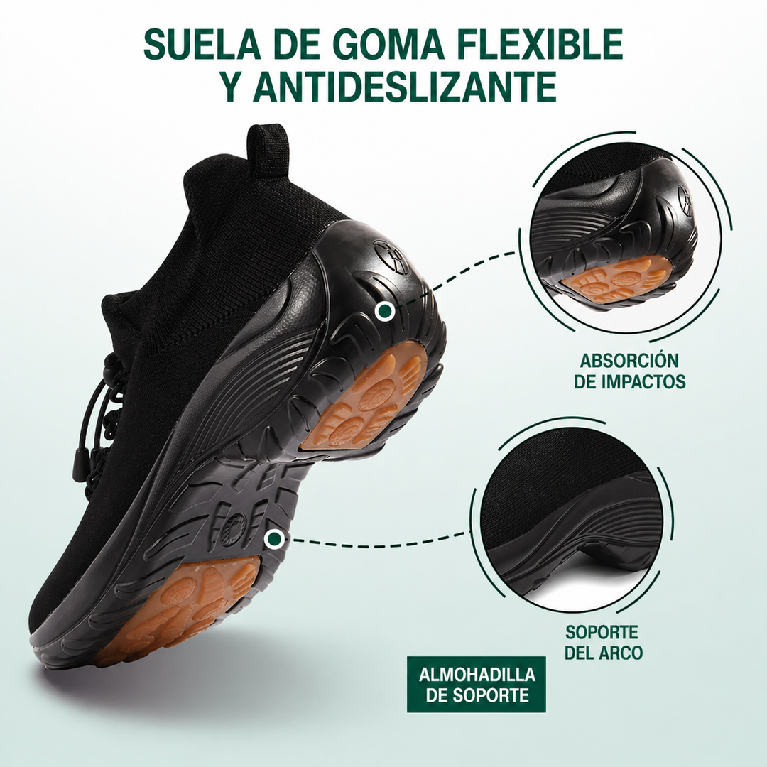 Ambulo Zapatos Ortopédicos de Tejido - Todo Negro