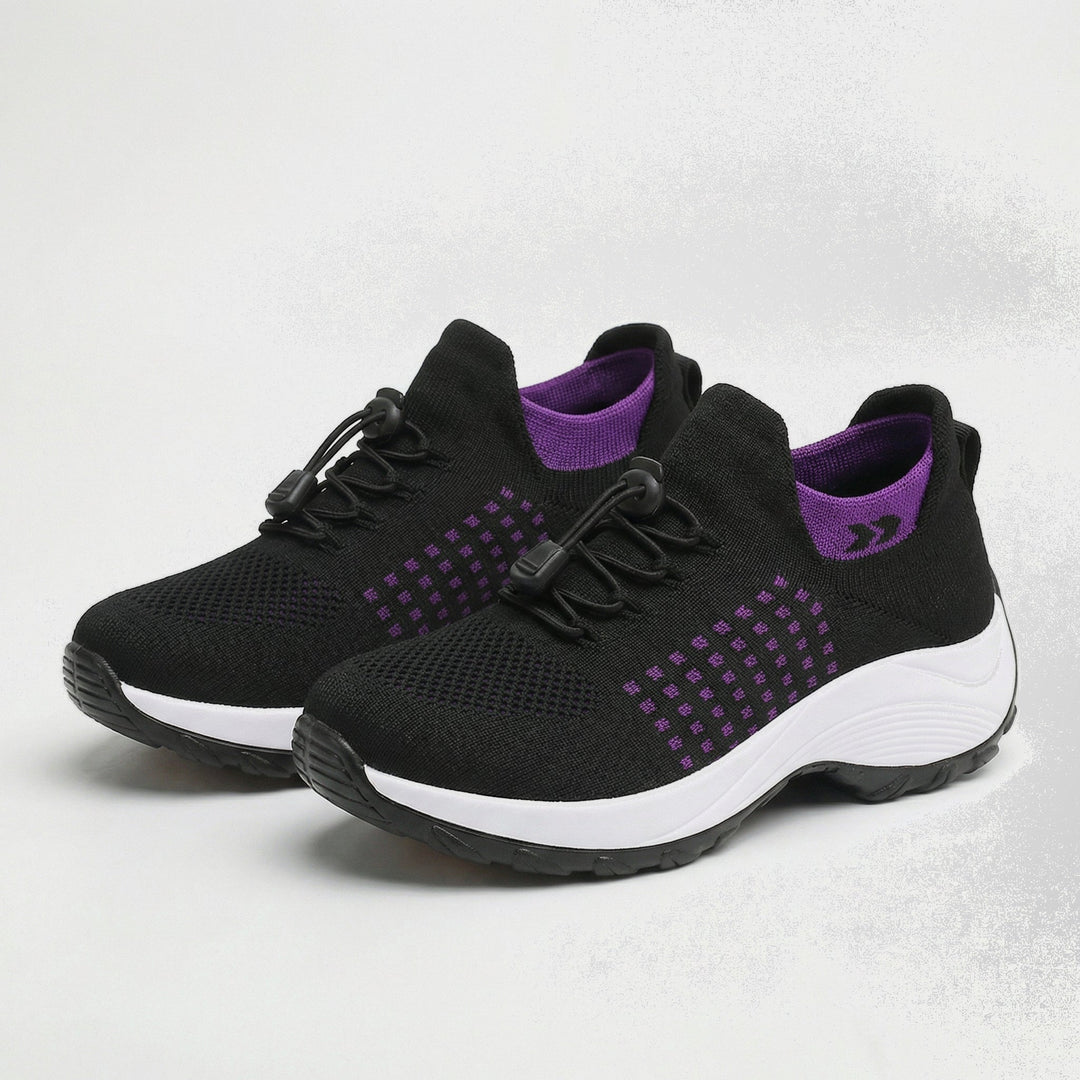 Ambulo Zapatos Ortopédicos de Tejido - Púrpura Negro