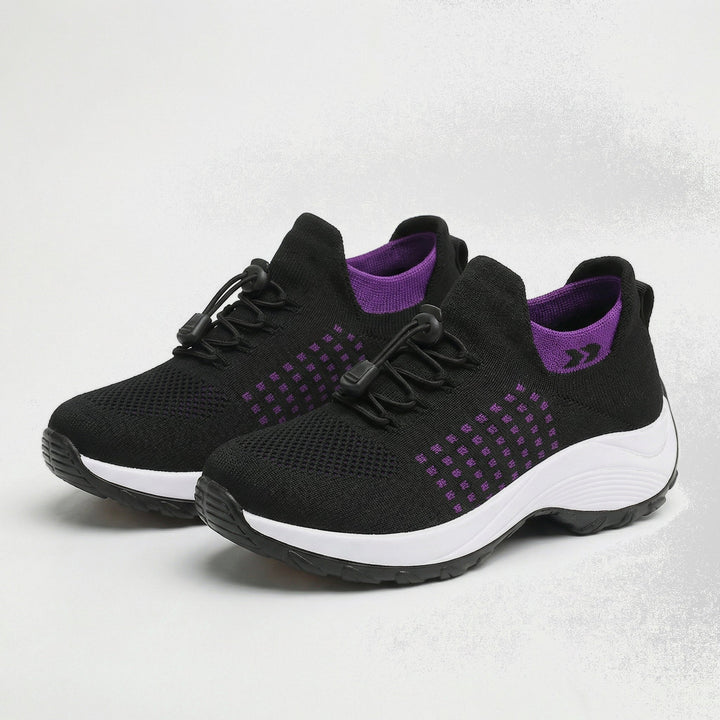 Ambulo Zapatos Ortopédicos de Tejido - Púrpura Negro