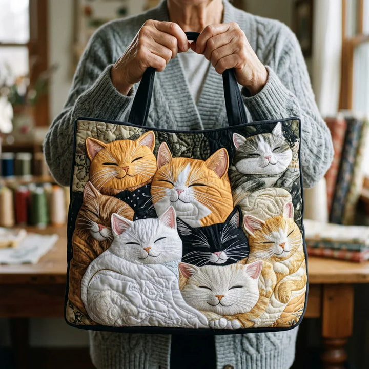 Bolso Artesanal Acolchado - Gatos Dormidos