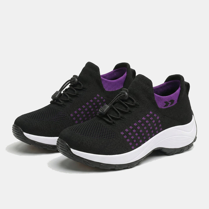 Ambulo Zapatos Ortopédicos de Tejido - Púrpura Negro
