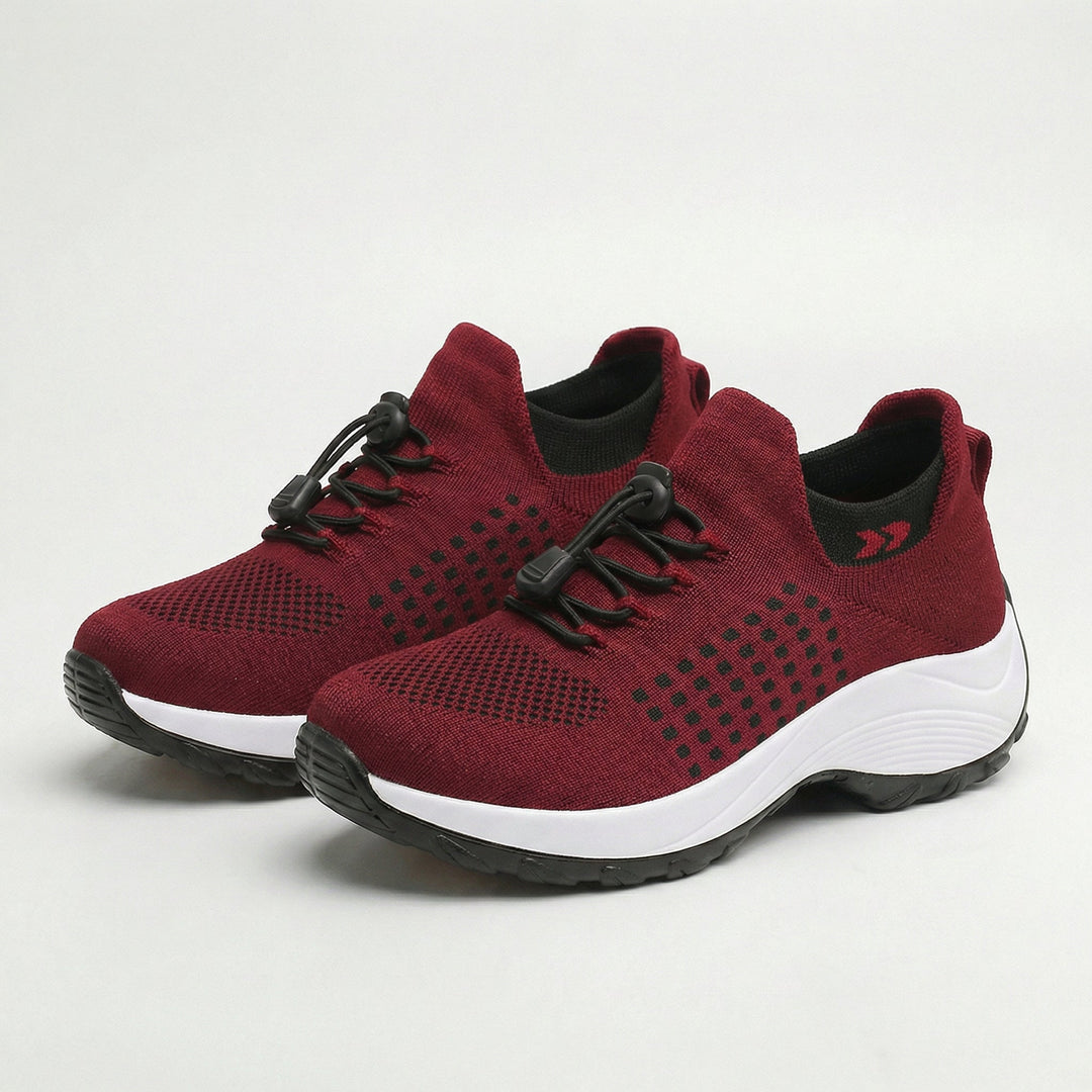 Ambulo Zapatos Ortopédicos Tejido - Negro Rojo