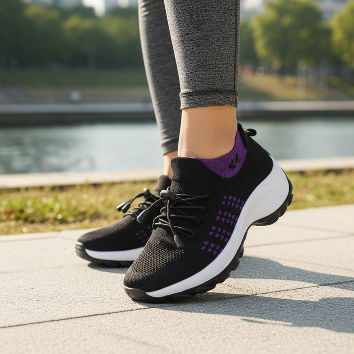 Ambulo Zapatos Ortopédicos de Tejido - Púrpura Negro