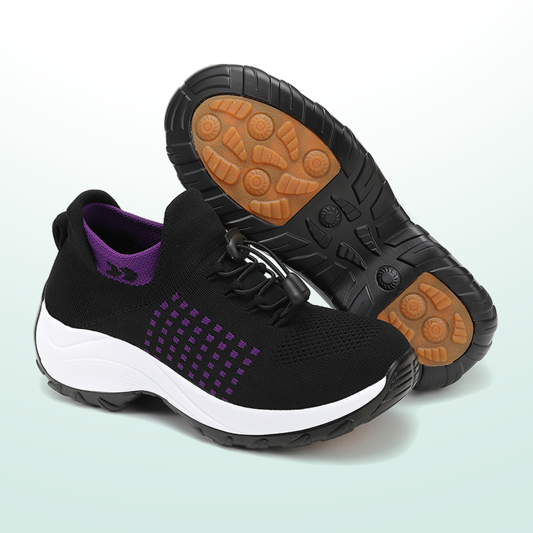 Ambulo Zapatos Ortopédicos de Tejido - Púrpura Negro